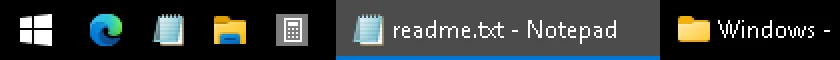 RetroBar with the community theme Windows 10 Dark: left end of the taskbar, real screenshot at 2x