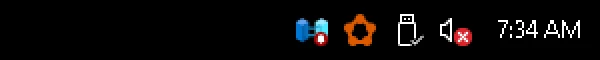 Windows 10 Dark: notification area and clock, real screenshot at 2x