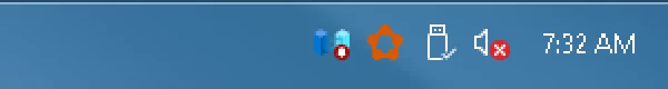 Windows 7 Aero - Hidden Labels Small Spacing: notification area and clock, real screenshot at 2x