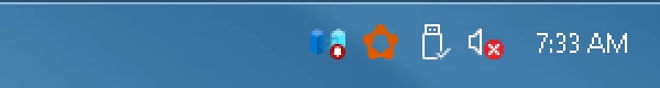 Windows 7 Aero - Shown Labels Small Spacing: notification area and clock, real screenshot at 2x