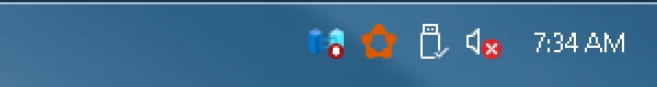 Windows 7 Aero - Shown Labels: notification area and clock, real screenshot at 2x