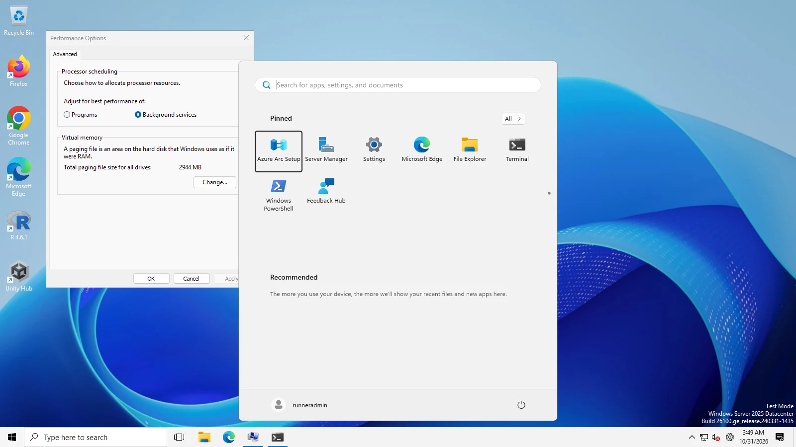 ExplorerPatcher's defaults, Windows key pressed: the Start menu was still Windows 11's.