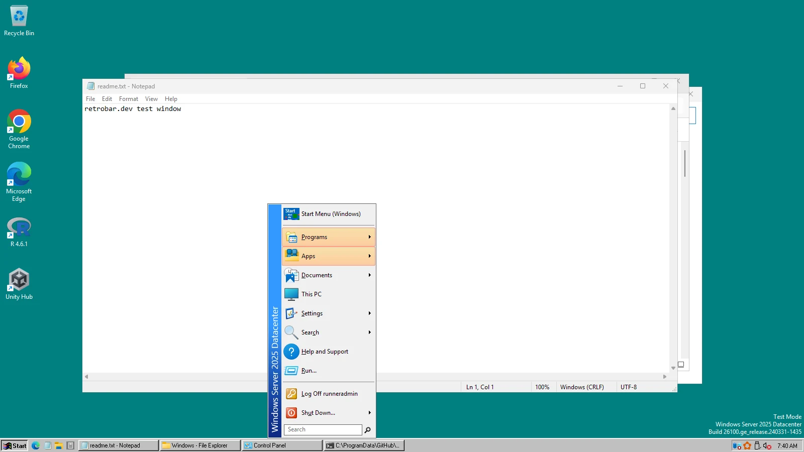 Classic preset with the Windows 95-98 theme.