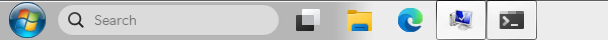 “Remastered 7”: a Windows 7 orb and taskbar.