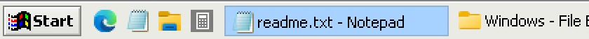 RetroBar's Watercolor theme (2×), the style from the Windows XP betas.