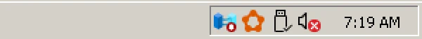 RetroBar Windows 2000 theme: notification area and clock, real screenshot at 2x