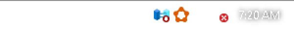 RetroBar Windows Longhorn Aero theme: notification area and clock, real screenshot at 2x