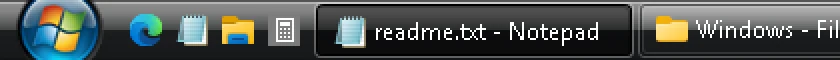 RetroBar Windows Vista Basic theme: Start button, Quick Launch and task buttons, real screenshot at 2x