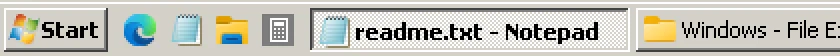 RetroBar Windows Vista Classic theme: Start button, Quick Launch and task buttons, real screenshot at 2x