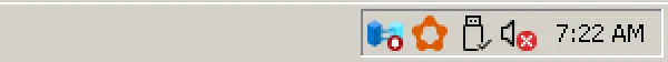 RetroBar Windows XP Classic theme: notification area and clock, real screenshot at 2x