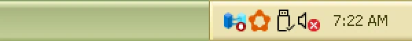 RetroBar Windows XP Olive Green theme: notification area and clock, real screenshot at 2x