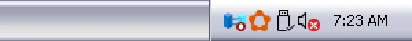 RetroBar Windows XP Silver theme: notification area and clock, real screenshot at 2x